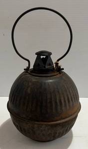 lot 275 image: Vintage Ribbed Metal Weighted Kerosene Road Flare