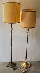 lot 307 image: Two Antique Floor Lamps One Ornate Cast Metal