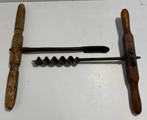 lot 8 image: Antique Drill And Drill Bits