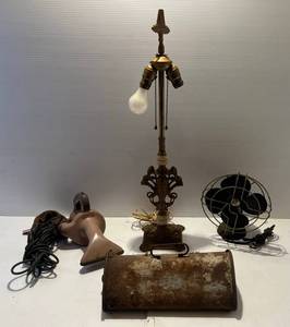 lot 26 image: Misc. Vintage Electronic Items Including KM Coldair Shelf Fan & More