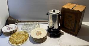 lot 35 image: Vintage Coffee Pot, Antique Laundry Agitator And More