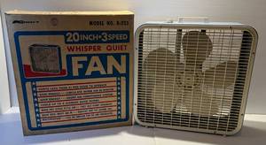 lot 41 image: Vintage K-Mart Brand 20 Multi speed Box Fan (Works Great) In Origianl Box
