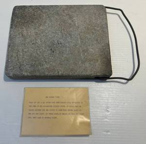 lot 90 image: Antique Bed Warmer Stone With Provenance