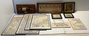 lot 132 image: Group Of Misc. Vintage Wall Hangings Including St. Paul Maps & More