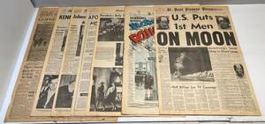 lot 138 image: 1930s & 1960s Newspapers Including 1935 Gophers Drub Badgers, U.S. Puts 1st Men On The Moon And More