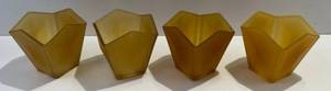 lot 164 image: 4 Antique Frosted Amber Light Shades