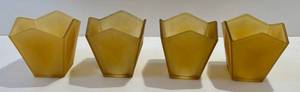 lot 165 image: 4 Antique Frosted Amber Light Shades