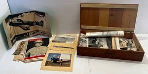 lot 166 image: Wood Box Full Of Aviation Prints And Clippings