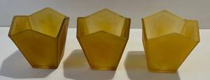 lot 180 image: 3 Antique Frosted Amber Light Shades