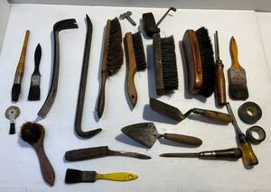 lot 216 image: Misc. Vintage Tools, Brushes & More