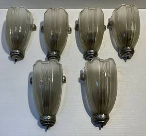 lot 224 image: 1960s-70s Art Deco Wall Lights (Never Used)