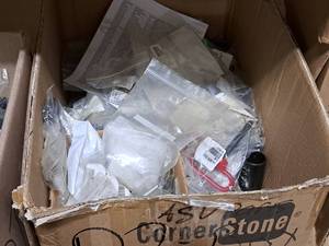 Lot of (1 Box) Assorted ASV Parts - Valves, Gauges, Harness, Relays, and much more