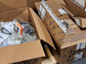 Lot of (1 Box) Assorted Filters, O-Rings, Seals, Nuts and Washers, Seal Kits
