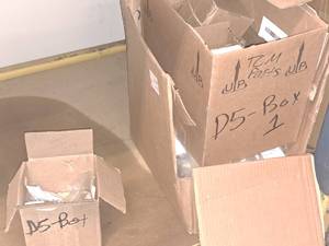 Lot of (3 Boxes) TCM Misc. Parts - Bushings, Bolts, Spacers, Lens, Caps, Clamps