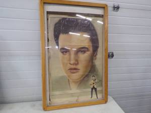 lot 9 image: Vintage Elvis Poster Frame Needs Repair