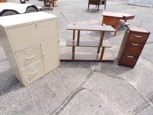 lot 54 image: Lot of Furniture and Metal File Cabinet
