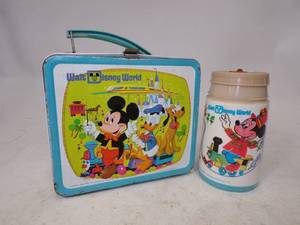 lot 53 image: Vintage Walt Disney World Lunch Box with Thermos