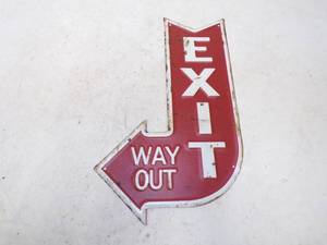 lot 5 image: Very Cool Metal Embossed EXIT way out Sign
