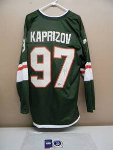 lot 4 image: AMAZING SIGNED KRILL KAPRIZOV---  FULL SIZE---MN WILD HOME JERSEY---- COMES WITH CERTIFICATE OF AUTHENTICITY----SEE PICTURES