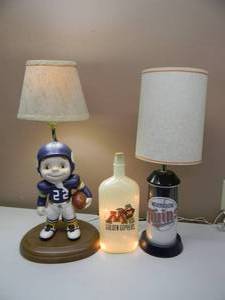 Unique and Interesting Twins, VIkings, and Gophers Lamps -------See Pictures-----