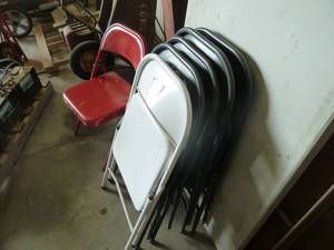 Steel Folding Chairs x 6
