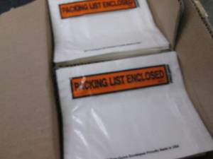lot 365 image: Packing List Envelopes, 4 12H x 5...