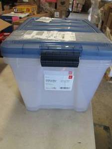 lot 376 image: 2- 53.65 qt Stack & Pull Totes...