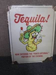 lot 465 image: Metal Tequila Sign 16x12.5 inches...