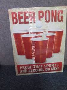 lot 466 image: Metal Beer Pong Sign 16x12.5 inches...