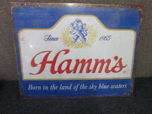 lot 467 image: Metal Hamms Sign 16x12.5 inches...