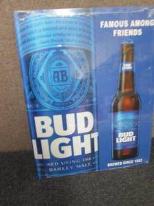 lot 468 image: Metal Bud Light Sign 16x12.5 inches...