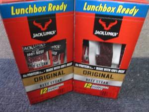 lot 186 image: 2-12 oz Boxes Jack Links Beef Steak...