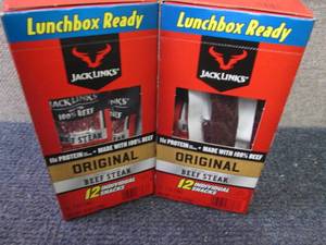 lot 187 image: 2-12 oz Boxes Jack Links Beef Steak...