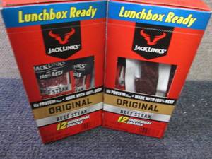 lot 189 image: 2-12 oz Boxes Jack Links Beef Steak...