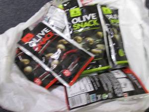 lot 218 image: 12 pks Olive Snacks...