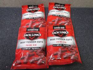 lot 329 image: 4- 5.6 oz pks Jack Links Beef Tende...