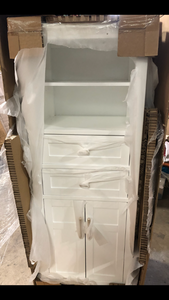 Home Decorators Collection Sturgess 23 in. W x 16 in. D x 62 in. H White Linen Cabinet   Customer Returns See Pictures