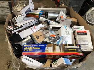 Gaylord of Assorted Bathroom Shower Items and Plumbing Various Models and ConditionsCustomer Returns See Pictures