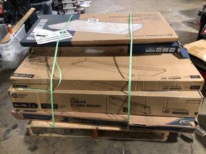 Pallet of Assorted Lithonia Lighting LED White Troffer Light Customer Returns See Pictures