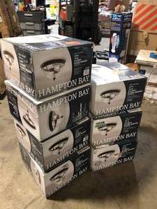 Lot of 7 Hampton Bay 2-Light 13 in. Bronze Flush Mount Ceiling Light  Customer Returns See Picture