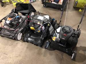Lot of Assorted Lawn Mowers  For Parts   Customer Returns See Picture