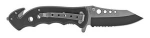 lot 12 image: 4.75 Stainless Steel Serrated Drop Point Folding Pocket Knife - Distressed American Flag