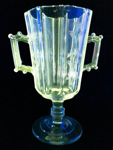 lot 6 image: Bryce Higbee ANTIQUE - Circa 1885  RIVAL Paneled Sprig Celery Vase. 8 38 in.