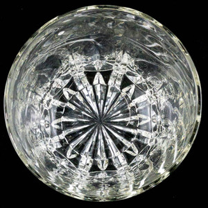 lot 69 image: Princess House Heritage Ice Bucket (8 Thumb Panel Variant) with Gray Cut Floral Design - 5 12in High Blown Glass. 6in Wide