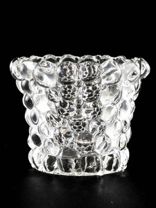 lot 80 image: Partylite Tiny Bubbles Votive Holder P7181, 2 12in Pattern Glass.