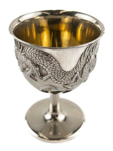 lot 90 image: Embossed Dragon Miniature Goblet