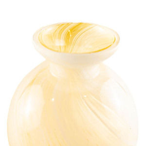 lot 105 image: Cream and White Cased Glass, Swirl Pattern Vase, 4 58in Blown Glass.