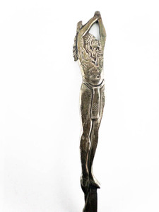 lot 109 image: STERLING SILVER - Paye & Baker ANTIQUE Souvenir Spoon with Native American figure on handle - Hand Engraved Rush City Minn