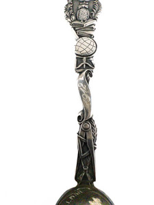 lot 110 image: STERLING SILVER - Rogers, Lunt & Bowlen States & Cities ANTIQUE Souvenir Spoon - Hand Engraved High School Willmar Minn. & 1912