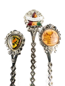 lot 114 image: Group of 3 Souvenir Spoons Virginia, Winnipeg, Grace Memorial Episcopal Church Wabasha Minnesota Silver Plated.